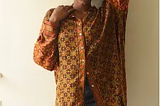 Itr . इत्र | Hand Block Prints ~ Ajrakh Modal Silk Shirt