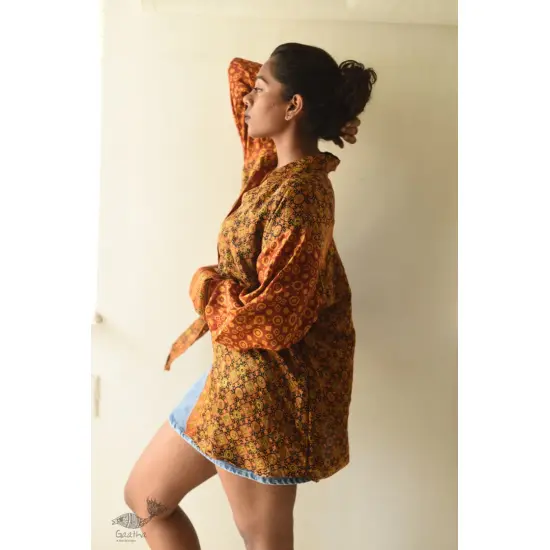 buy Hand Block Prints ~ Ajrakh Modal Silk Shirt