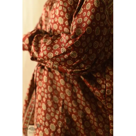 buy Ajrakh Modal Silk Red Shirt