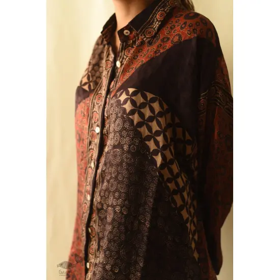 buy Ajrakh Modal Silk - Free Size Shirt