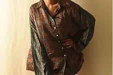 Itr . इत्र | Ajrakh Block Print ~ Modal Silk Unisex Shirt