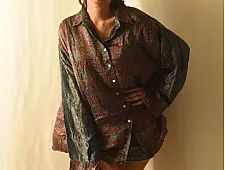 Itr . इत्र | Ajrakh Block Print ~ Modal Silk Unisex Shirt