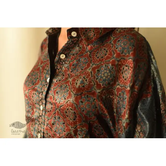 buy Ajrakh Modal Silk Unisex Shirt