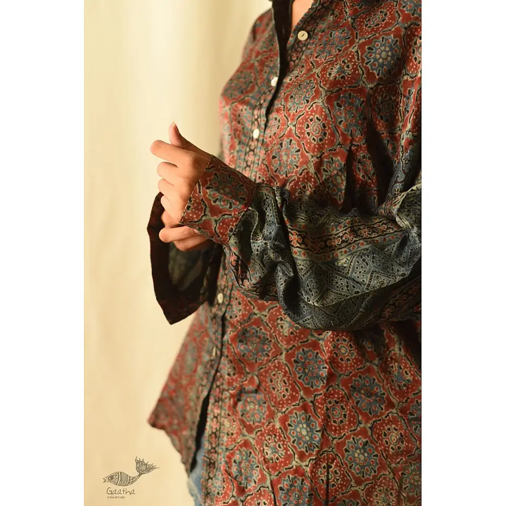 buy Ajrakh Modal Silk Unisex Shirt