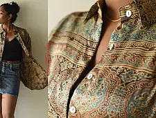 Itr . इत्र | Ajrakh Block Printed Modal Silk Shirt
