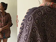 Itr . इत्र | Ajrakh Modal Silk Half Sleeve Shirt