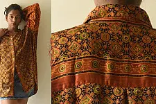 Itr . इत्र | Hand Block Prints ~ Ajrakh Modal Silk Shirt