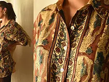 Itr . इत्र | Natural Dyed Ajrakh Modal Silk Shirt