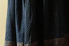 Flowers in a River | Ajrakh Prints with Natural Dye - Indigo Long Skirt / Ghagra