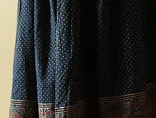 Flowers in a River | Ajrakh Prints with Natural Dye - Indigo Long Skirt / Ghagra