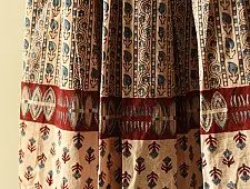 Flowers in a River | Ajrakh Prints with Natural Dye - Beige & Red Long Skirt