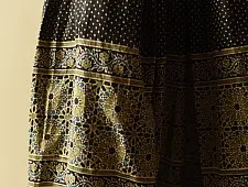Flowers in a River | Ajrakh Prints with Natural Dye - Carbon Black Long Skirt
