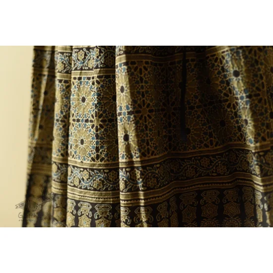 shop  Ajrakh Prints with Natural Dye - Carbon Black Long Skirt