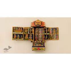 Kathanik . कथनिक ☀ A Wooden Shrine (Blue - 20 cm) ~ 118