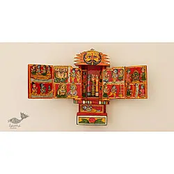 Kathanik . कथनिक ☀ Kaavad ~ A Wooden Shrine (Red - 20 cm) ~ 119