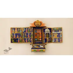 कथनिक ☀ Kaavad ~ A Wooden Shrine (Blue - 29 cm) ~ 112