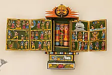 कथनिक ☀ Kaavad a Wooden Shrine ( Green - 29 cm) ~ 115
