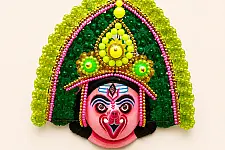 Mukhauta . मुखौटा : Handmade Hanging Chhau Mask - Paper Mache - Ganesha