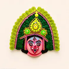 Mukhauta . मुखौटा : Handmade Hanging Chhau Mask - Paper Mache - Ganesha