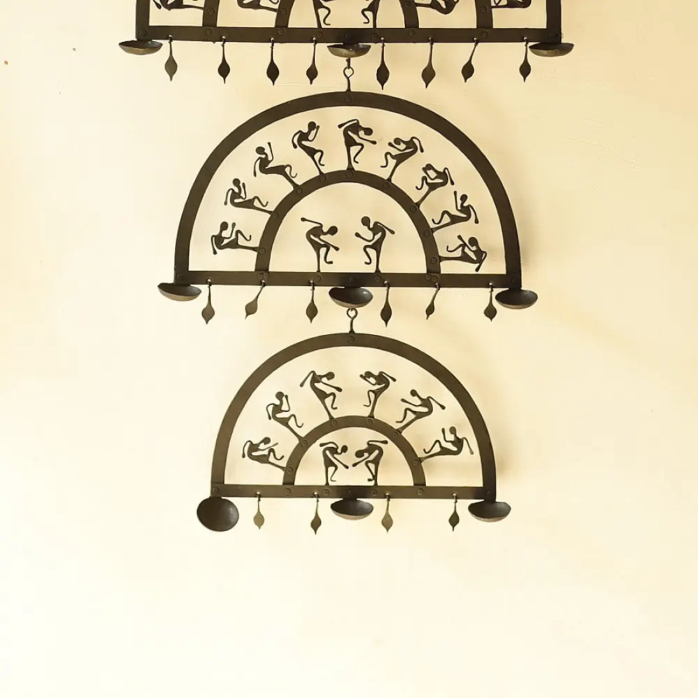 shop  Wrought Iron ~ Trible Wall Hanging Lamp Holder
