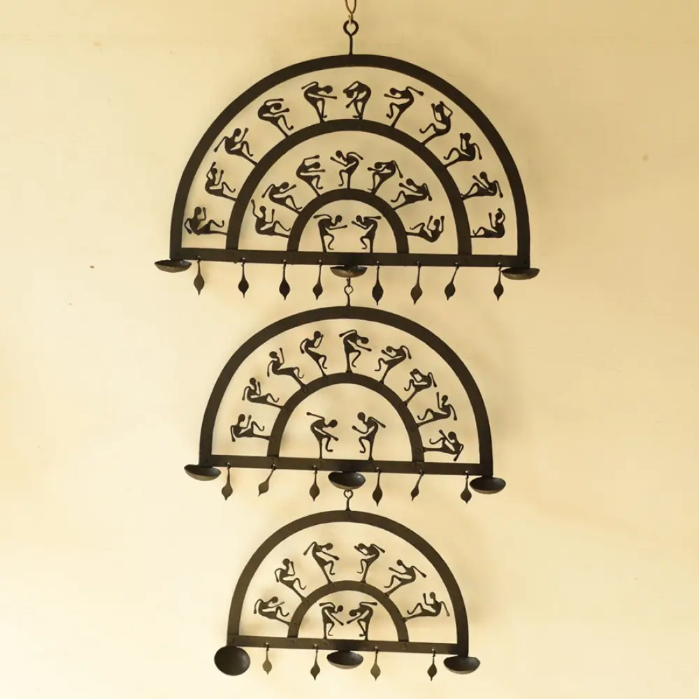 shop  Wrought Iron ~ Trible Wall Hanging Lamp Holder