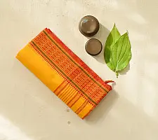Sadaa . सदा | Begampuri Handloom Bright Yellow Cotton Saree - Turmeric Yellow