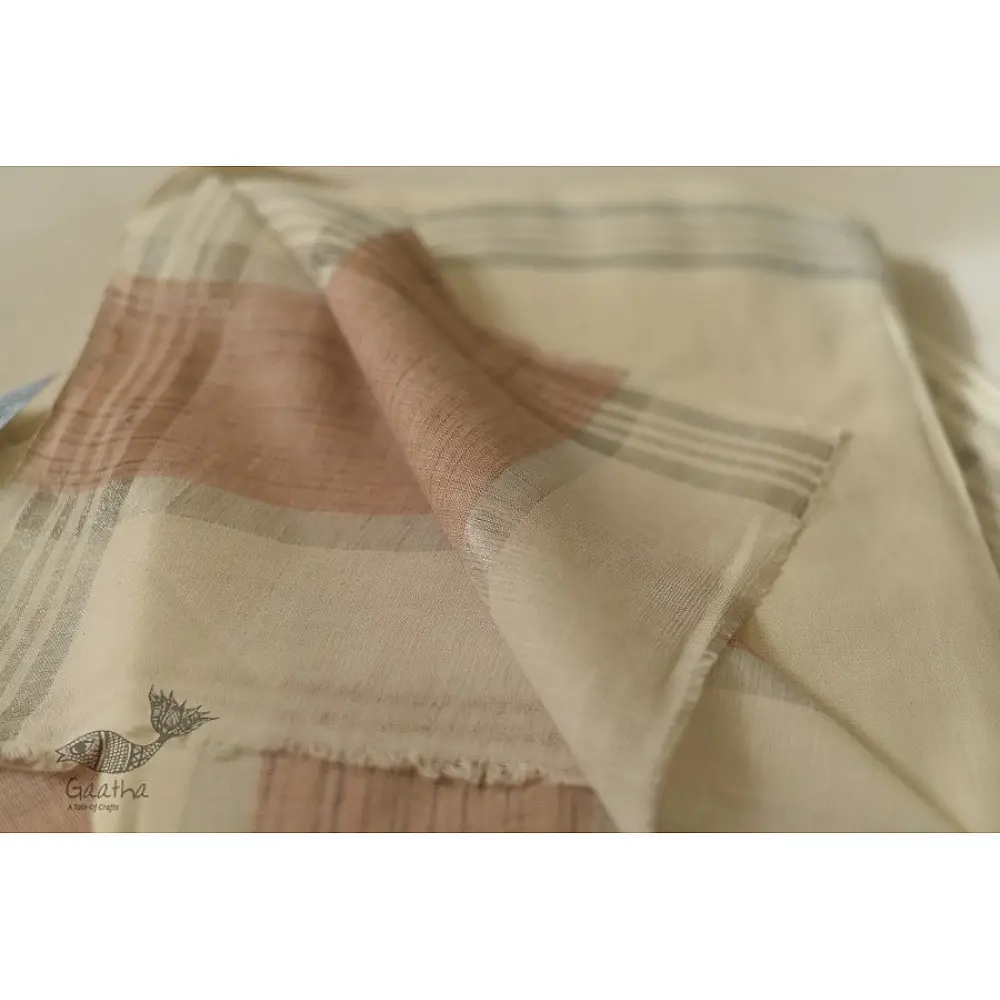 Handloom Matka Silk + Cotton Dhoti Khes - Zari Border