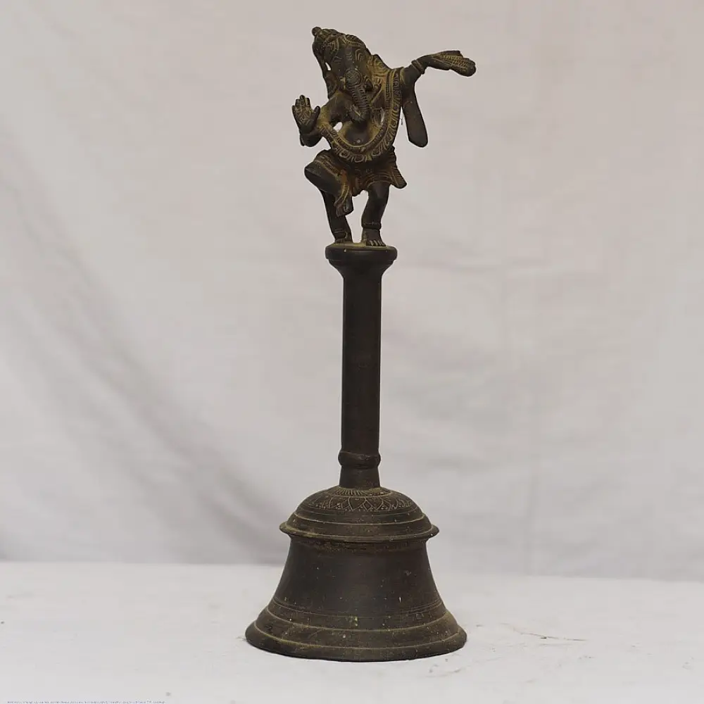 Shop Antique from Khajuraho Brass Ganesha Bell 