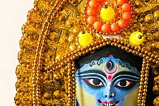Mukhauta . मुखौटा : Handmade Paper Mache Chhau Kali Mask
