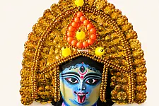 Mukhauta . मुखौटा : Handmade Paper Mache Chhau Kali Mask