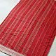 handloom begampuri pure cotton saree in bright scarlet red with fine beige pinstripes and off-white woven temple borders with fringe tassels