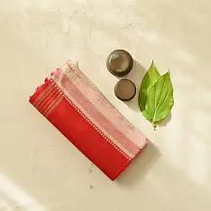 Sadaa . सदा | Begampuri Handloom Cotton Saree - Red
