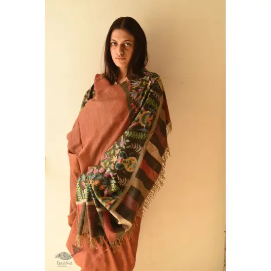 shop Kashmiri handwoven Pure Pashmina Kani Reversible Shawl