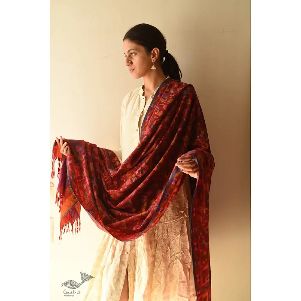 shop Kashmiri Kani Pashmina Wool Shawl