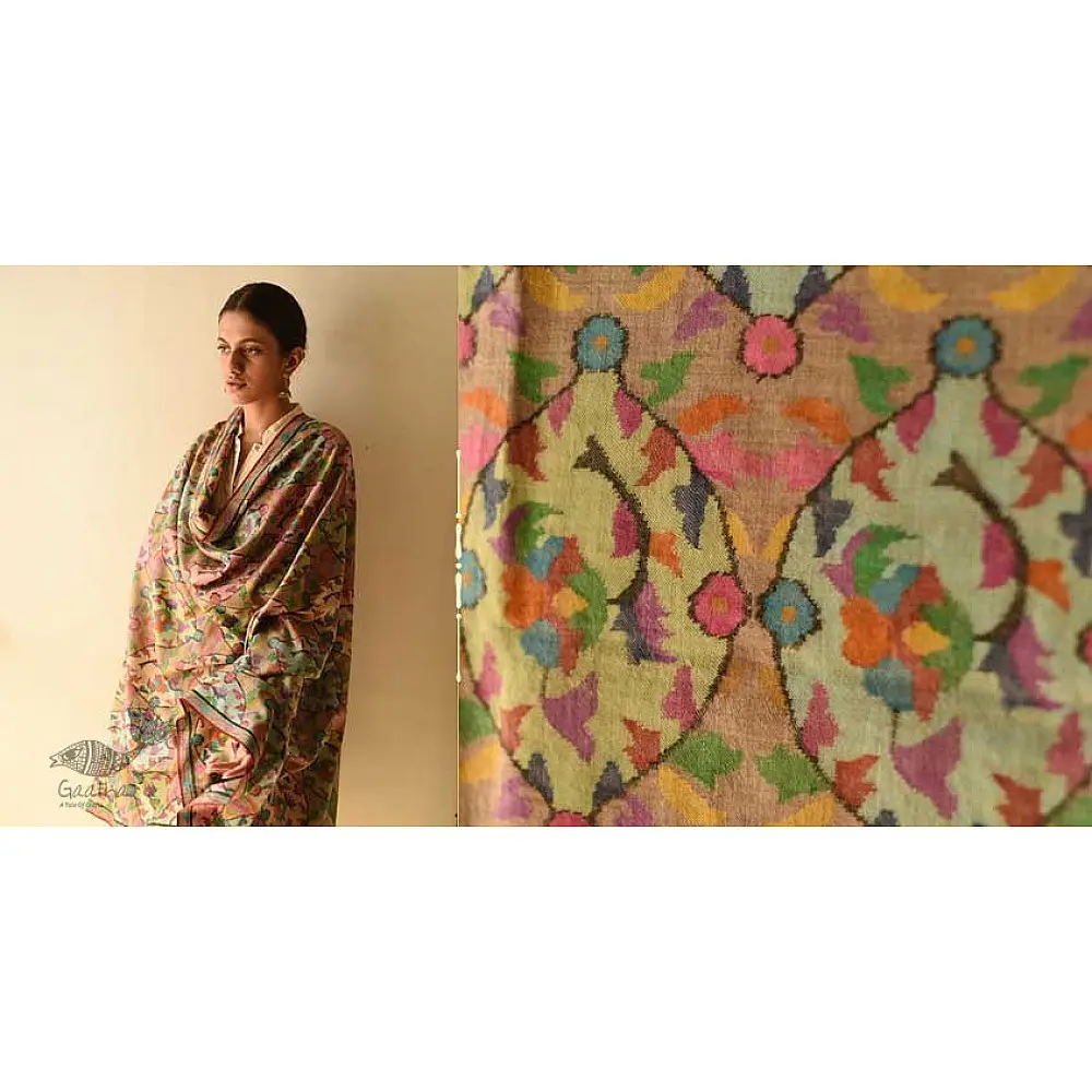 shop Kani Handwoven Pure Pashmina Full Jaal Kashmiri Shawl