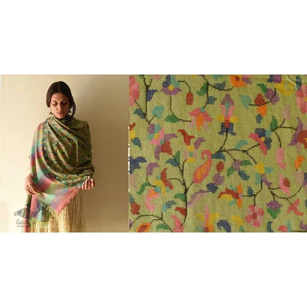 shop Kashmiri handwoven Pure Pashmina Kani Shawl