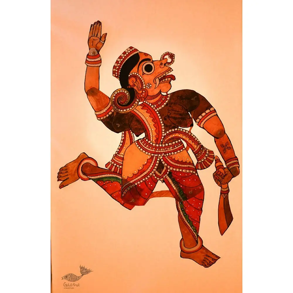 Handmade leather puppet-Putana-16
