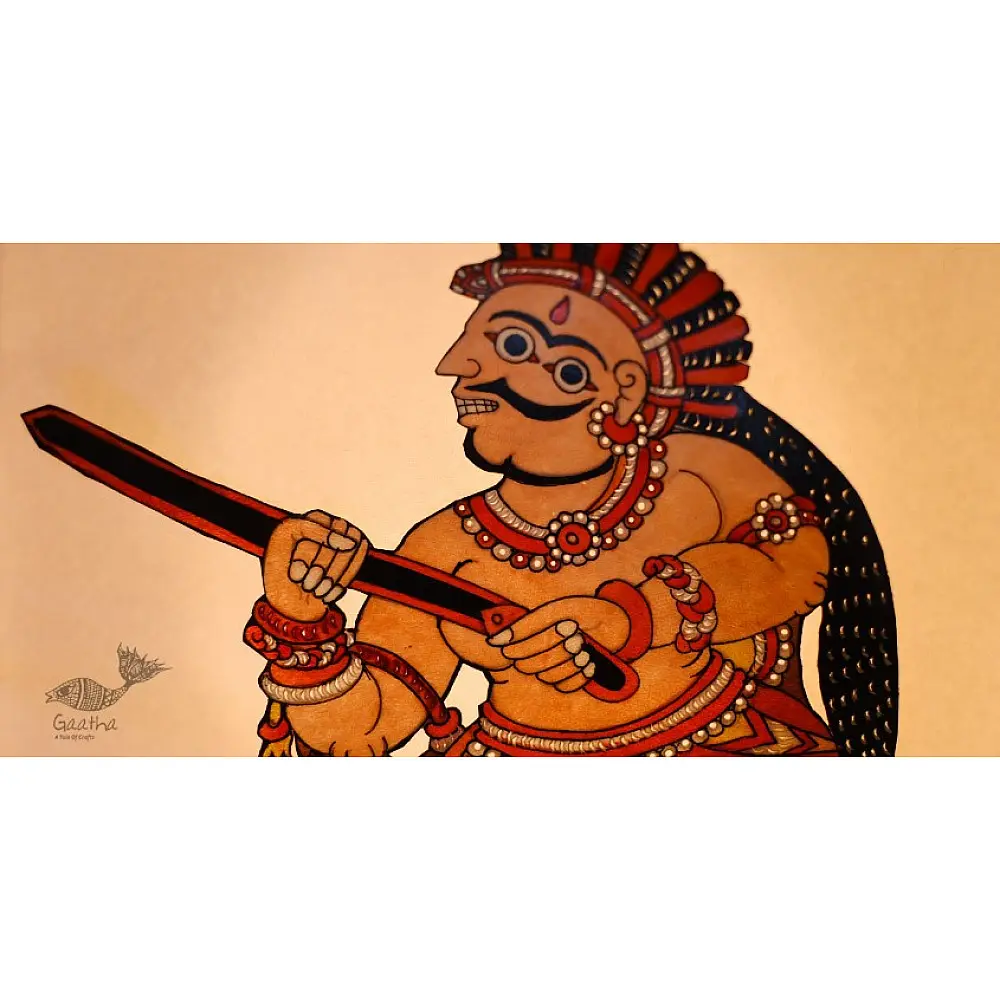 Handmade leather puppet - asura