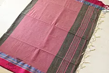 Casual Classics ❊ Handloom Saree ❊ Carbon Black With Resham Border