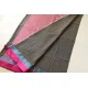 shop  Handloom Saree - Carbon Black With Rani Pink Border