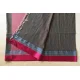 shop  Handloom Saree - Carbon Black With Rani Pink Border