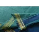 shop Green Cotton Saree With Blue Pallu