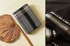 Casual Classics ❊ Handloom Cotton Black Saree