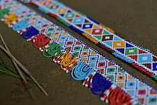 Shubh-Laabh . शुभ लाभ ⁂ Glass Bead Temple Toran (Set of Three) ⁂ 1