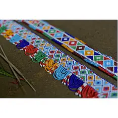 Shubh-Laabh . शुभ लाभ ⁂ Glass Bead Temple Toran (Set of Three) ⁂ 1