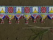 Shubh-Laabh . शुभ लाभ ⁂ Glass Bead Toran (36.5" x 4.5") ⁂ 7