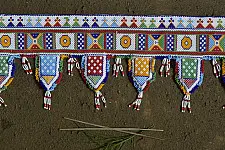Shubh-Laabh . शुभ लाभ ⁂ Glass Bead Toran (36" x 8.5") ⁂ 5