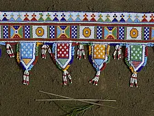 Shubh-Laabh . शुभ लाभ ⁂ Glass Bead Toran (36" x 8.5") ⁂ 5