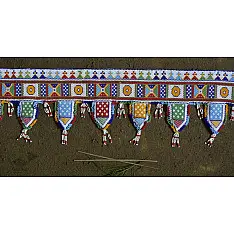 Shubh-Laabh . शुभ लाभ ⁂ Glass Bead Toran (36" x 8.5") ⁂ 5