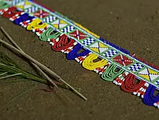 Shubh-Laabh . शुभ लाभ ⁂ Glass Bead Toran (37" x 2.5") ⁂ 11